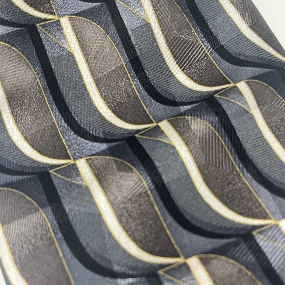 VTG Gallant Silk Tie Neutral Retro MCM  Black Brown Tan Cream Silver Gray - Picture 2 of 13